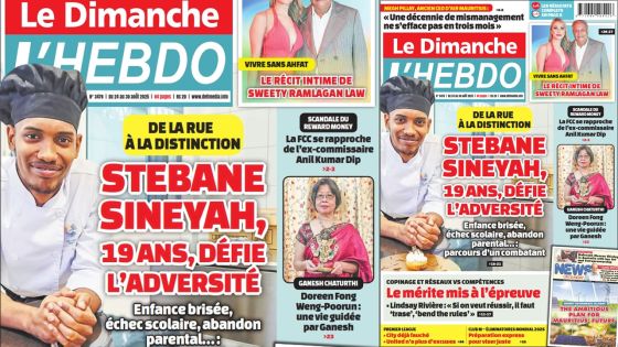 Voici la Une de Le Dimanche/L'Hebdo de ce Dimanche 24 Août 2025