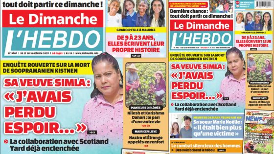 Voici la Une de Le Dimanche/L'Hebdo de ce Dimanche 12 Octobre 2025