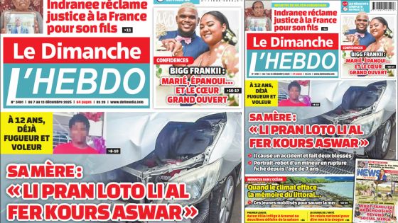 Voici la Une de Le Dimanche/L'Hebdo de ce Dimanche 07 Decembre 2025