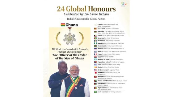 Narendra Modi, titulaire de 24 distinctions honorifiques dont une de Maurice