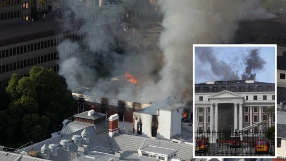 Afrique du Sud: Le Parlement pris dans les flammes au Cap