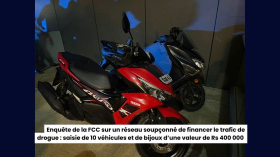 Enquête de la FCC sur un réseau soupçonné de financer le trafic de drogue : saisie de 10 véhicules et de bijoux d’une valeur de Rs 400 000 