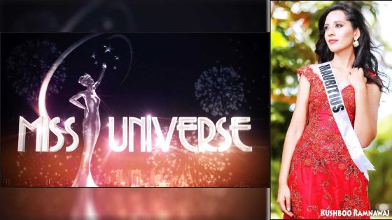 Kushboo Ramnawaj at the 65th Miss Universe Pageant