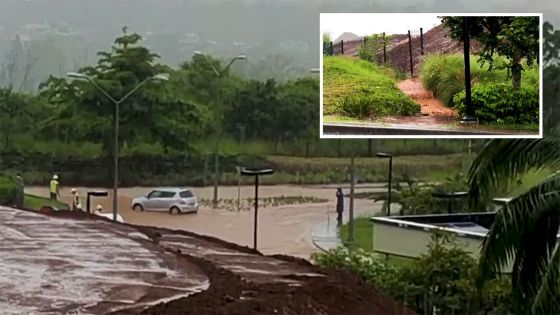 Bagatelle : de l’eau boueuse sur la route 