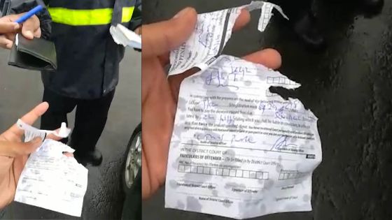 Phoenix : un automobiliste verbalisé sur un papier déchiré