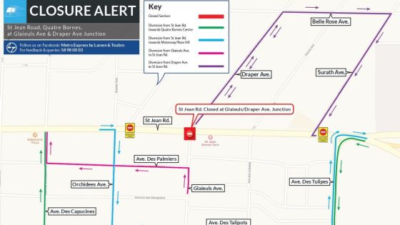 Travaux du Metro Express : la route St-Jean partiellement fermée le soir