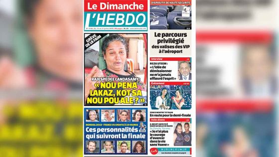 Voici la Une de Le Dimanche / L'Hebdo