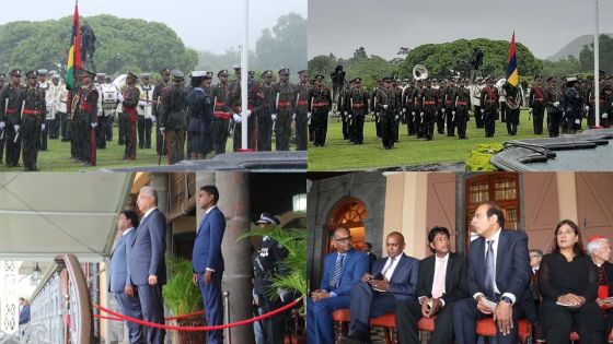 [En images] 12-Mars : cérémonie solennelle de lever du drapeau sous la pluie à la State House 