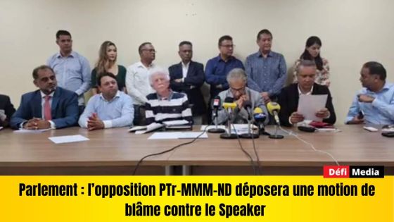 Parlement : l’opposition PTr-MMM-ND déposera une motion de blâme contre le Speaker 