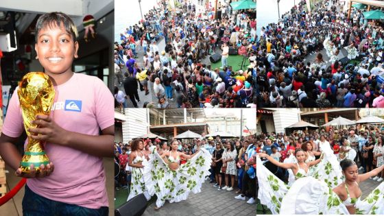 [En images] France v Argentine : des supporters affluent au Port-Louis Waterfront