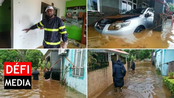 Petit-Bel-Air : les Joomun dans l’eau jusqu'aux reins, une voiture à moitié submergée