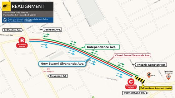 Metro Express : fermeture d’une partie de l'avenue Swami Sivananda à Vacoas dès 23 heures