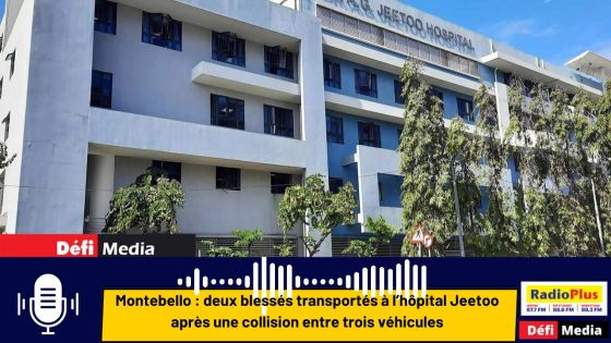 Montebello : deux blessés transportés à l’hôpital Jeetoo après une collision entre trois véhicules