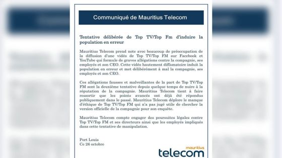Vidéo intitulée «Sherrygate» : Mauritius Telecom parle d’une vidéo «hautement diffamatoire»