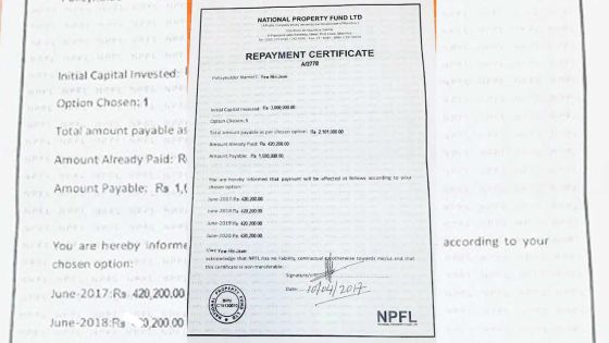 Super Cash Back Gold : il attend toujours son argent de la National Property Fund Ltd 