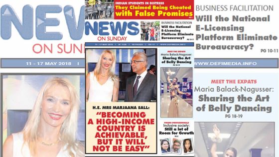 Voici la Une de News On Sunday de ce vendredi 11 mai 2018