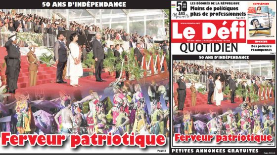 Voici la Une du Defi Quotidien de ce mardi 13 mars