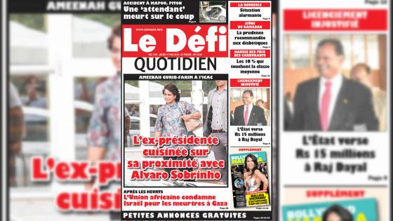 Voici la Une du Defi Quotidien de ce jeudi 17 mai 2018