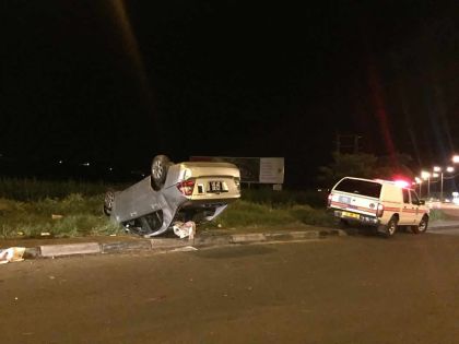 Belle-Vue : une voiture finit les quatre roues en l’air