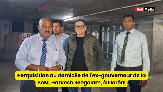 Perquisition au domicile de l'ex-gouverneur de la BoM, Harvesh Seegolam, à Floréal