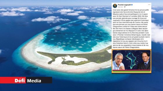 Accord « historique » sur les Chagos : Pravind Jugnauth dit avoir une pensée spéciale pour le « courage » de SAJ