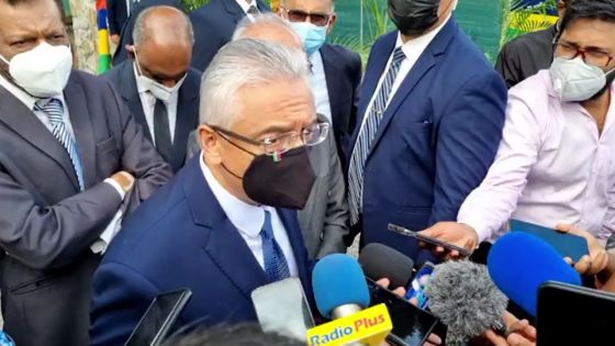 Déclaration du Premier ministre, Pravind Jugnauth, après la cérémonie d'inauguration des travaux de construction d'un fly-over au Quai D Port-Louis
