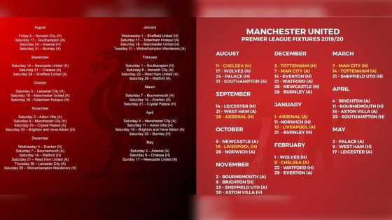 [Fixtures 2019-20] Premier League : une alléchante affiche, Manchester United/Chelsea, dès la première journée 