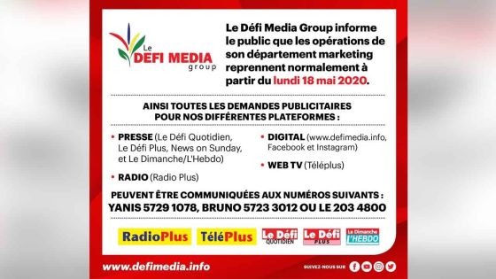 Communiqué du Défi Media Group 