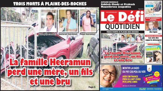 Voici la Une du Defi Quotidien de ce jeudi 14 novembre 2019