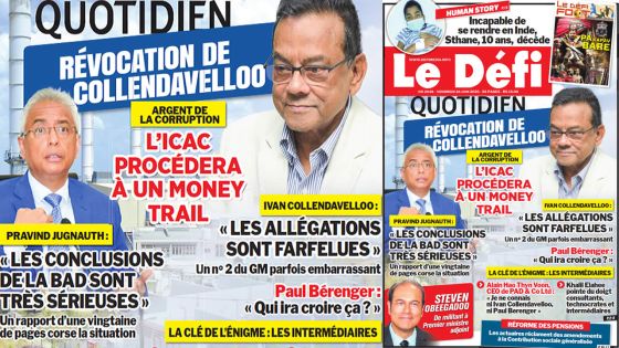 Voici la Une du Defi Quotidien de ce vendredi 26 2020