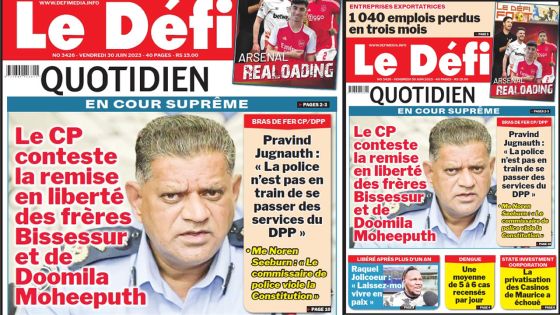 Voici la une du Défi Quotidien de ce Vendredi 30 Juin 2023