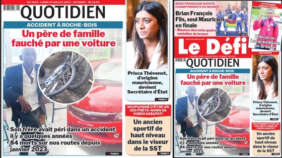 Voici la une du Défi Quotidien de ce Lundi 24 juillet 2023
