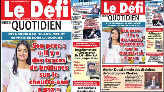 Voici la une du Défi Quotidien de ce Mercredi 24 Juillet 2024