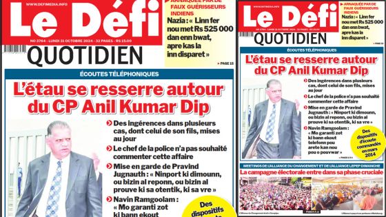 Voici la une du Défi Quotidien de ce Lundi 21 Octobre 2024