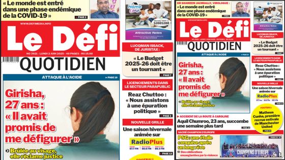 Voici la une du Défi Quotidien de ce Lundi 02 Juin 2025