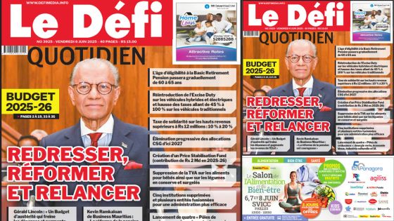 Voici la une du Défi Quotidien de ce Vendredi 06 Juin 2025