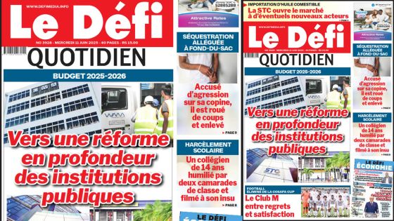 Voici la une du Défi Quotidien de ce Mercredi 11 Juin 2025