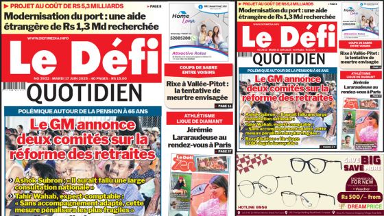 Voici la une du Défi Quotidien de ce Mardi 17 Juin 2025