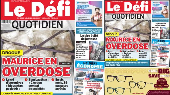 Voici la une du Défi Quotidien de ce Jeudi 26 Juin 2025