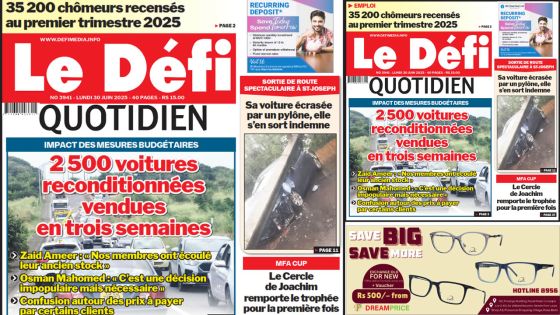 Voici la une du Défi Quotidien de ce Lundi 30 Juin 2025