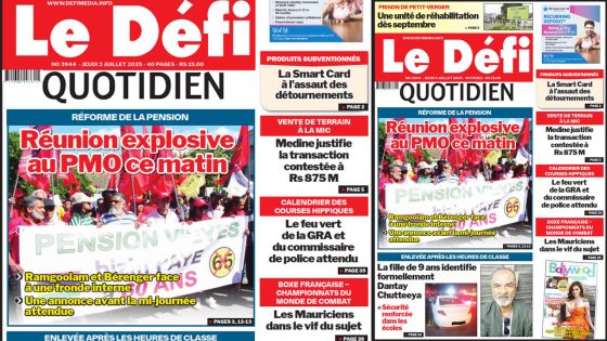 Voici la une du Défi Quotidien de ce Jeudi 03 Juillet 2025