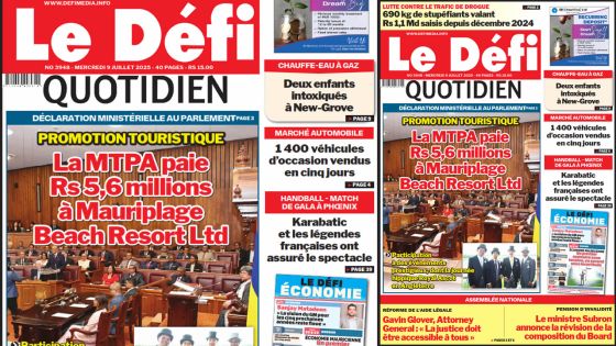 Voici la une du Défi Quotidien de ce Mercredi 09 Juillet 2025