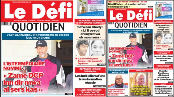 Voici la une du Défi Quotidien de ce Lundi 14 Juillet 2025