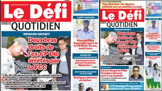 Voici la une du Défi Quotidien de ce Jeudi 17 Juillet 2025