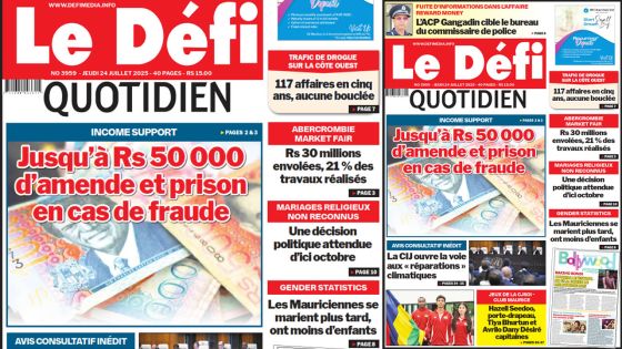 Voici la une du Défi Quotidien de ce Jeudi 24 Juillet 2025