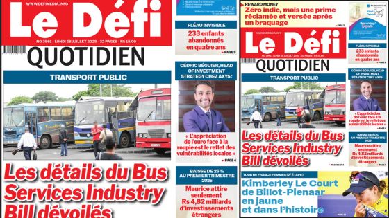 Voici la une du Défi Quotidien de ce Lundi 28 Juillet 2025