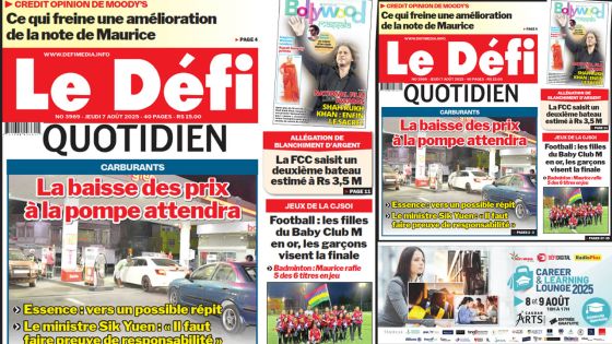 Voici la une du Défi Quotidien de ce Jeudi 07 Août 2025