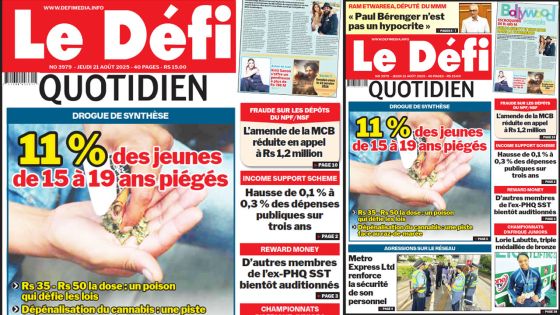 Voici la une du Défi Quotidien de ce Jeudi 21 Août 2025