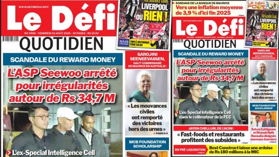 Voici la une du Défi Quotidien de ce Vendredi 22 Août 2025