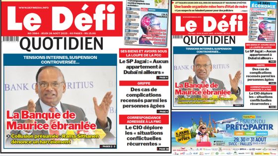 Voici la une du Défi Quotidien de ce Jeudi 27 Août 2025